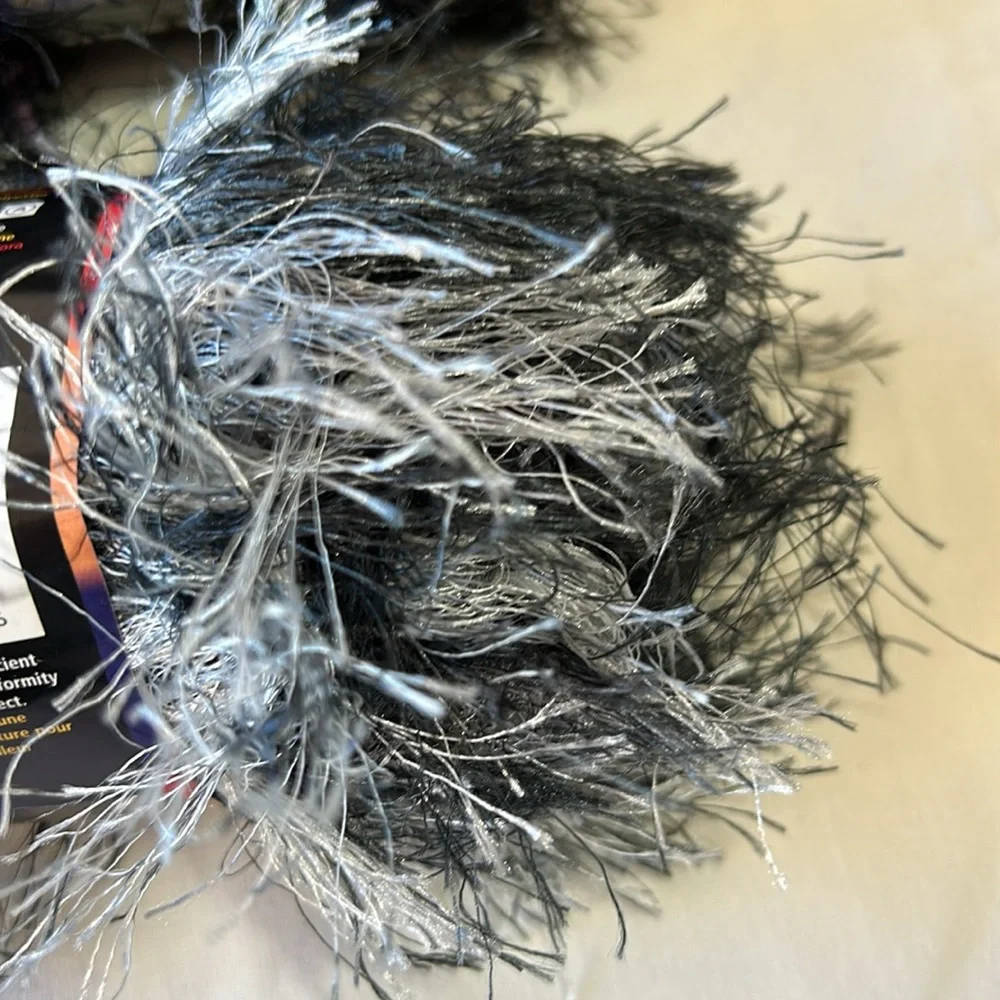 New Lion Brand Fun Fur, Fun Fur Stripes and Fancy Fur Eyelash Yarn - 3 Skeins